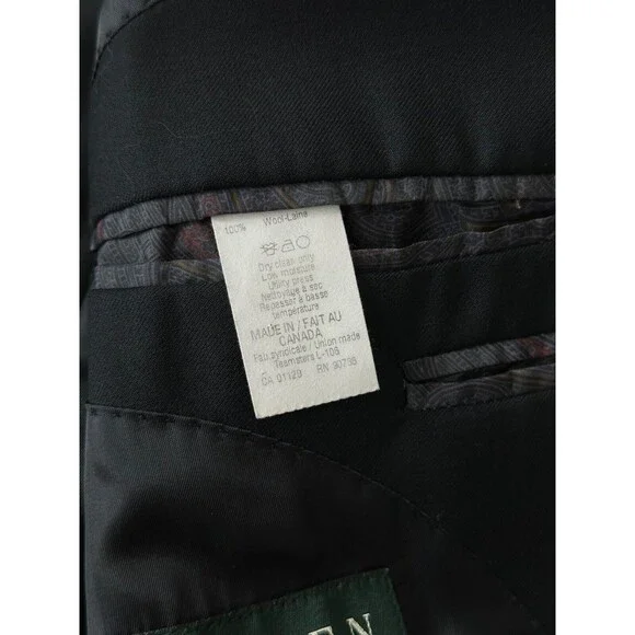 Lauren Ralph Lauren Black Suit Jacket Men 42L Two Button Blazer - Picture 5 of 10